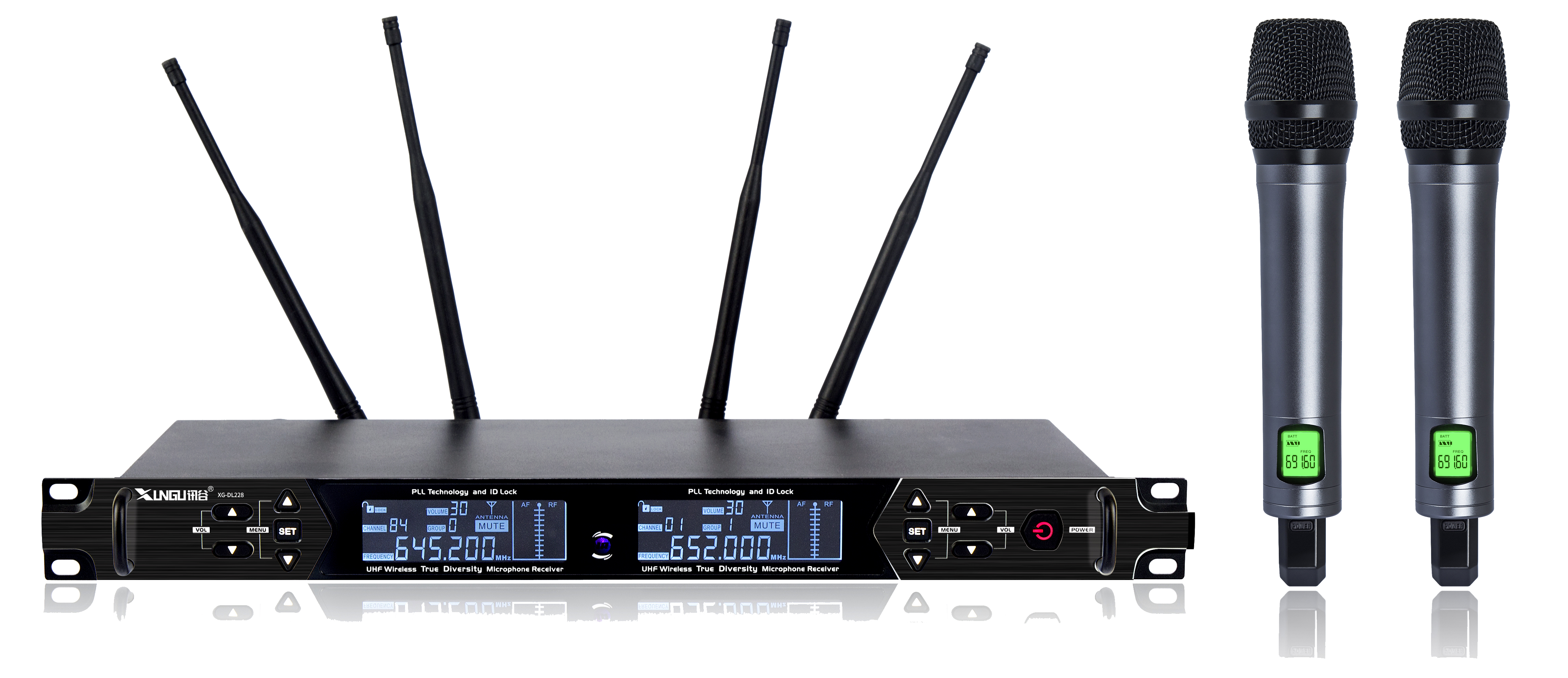 UHF Wireless Dual-Channel KTV Microphone System